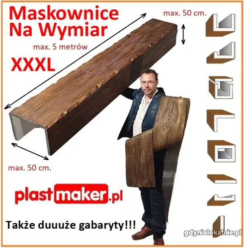 Maskownice drewnopodobne styropianowe na wymiar Plastmaker